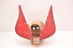 Antique MEXICAIN GUERRERO ART POPULAIRE ANGE EN BOIS SCULPTÉ Crâne Masque du Jour des Morts