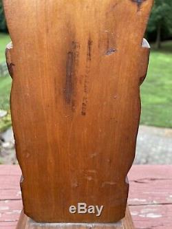 Antique Magnifique / Vintage Sculpté Et Peint Pôle Folk Art Totem 30 Wyoming