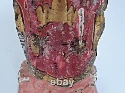 Antique Mexicaine Vierge Santa Hand Carved Original Paint 8 Tall 19th C