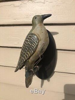 Antique Pennsylvanie Sculpté Folk Art Oiseau Du Nord Decoy Flicker