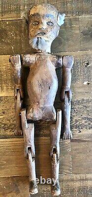 Antique Primitive Folk Art Jig Danser La Main De Poupée Sculptée