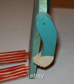 Antique vintage des années 1930, figure articulée en bois sculpté d’art populaire représentant l’Oncle Sam dansant, jigger