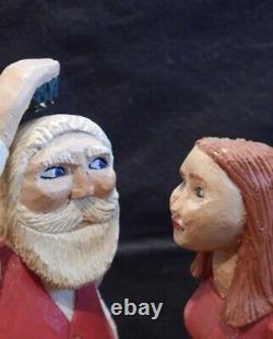 Art Populaire Sculptée Naughty Père Noël