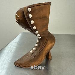 Art Populaire Vintage - Chaussures en Bois Sculptées - Survivant de l'USS Indianapolis Arthur L. Setchfield