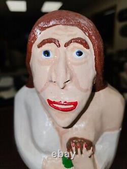 Art Populaire d'Outsider, Sculpté à la Main, Joe McCuaig Mère Nourrissant Enfant