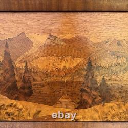 Art en relief en bois sculpté à la main vintage Naples 1955 réfugié yougoslave signé