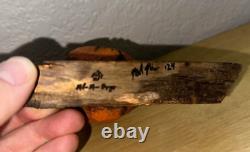 Art populaire CITROUILLE EN BOIS SCULPTÉE À LA MAIN SIGNÉE PAR L'ARTISTE HALLOWEEN RARE