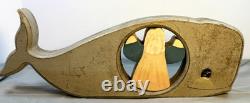 Art populaire : Jonas dans la baleine - Sculpture en bois, sculptée à la main, religieuse