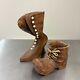 Art Populaire Vtg Chaussures En Bois Sculptées Arthur L Setchfield Survivant De L'uss Indianapolis