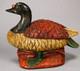 Art Populaire Am&eacute;ricain Ancien, Oie Sculpt&eacute;e En Bois, Polychrome Peint, Vers 1900, 18