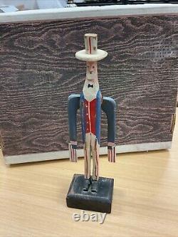 Art populaire américain patriotique en bois sculpté de l'Oncle Sam