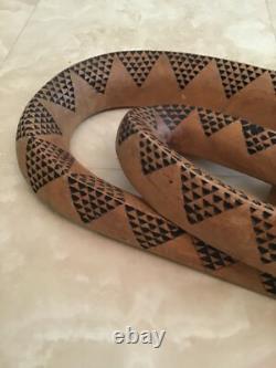 Art populaire américain vintage serpent sculpté