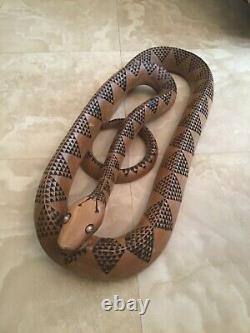 Art populaire américain vintage serpent sculpté