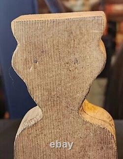 Art populaire antique Primitive Sculpté Masculin Mécanique Jouet en Bois Coquin et Coquin