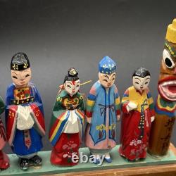 Art populaire coréen, figurines en bois sculptées à la main, milieu du siècle (BB)