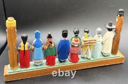 Art populaire coréen, figurines en bois sculptées à la main, milieu du siècle (BB)