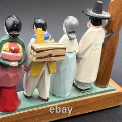 Art populaire coréen, figurines en bois sculptées à la main, milieu du siècle (BB)