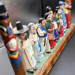 Art populaire coréen, figurines en bois sculptées à la main, milieu du siècle (BB)