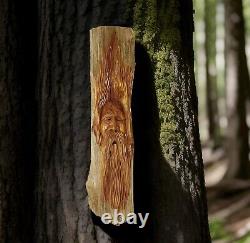 Art populaire en bois sculpté à la main, esprit d'arbre vintage