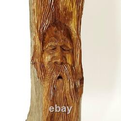 Art populaire en bois sculpté à la main, esprit d'arbre vintage