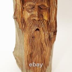 Art populaire en bois sculpté à la main, esprit d'arbre vintage
