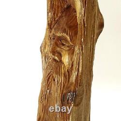 Art populaire en bois sculpté à la main, esprit d'arbre vintage