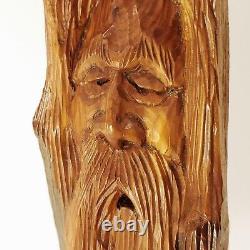 Art populaire en bois sculpté à la main, esprit d'arbre vintage