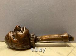 Art populaire européen ancien en bois sculpté - casse-noix figuratif/casse-noix