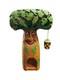 Art Populaire Fantaisiste Vintage En Bois Sculpt&eacute; &agrave; La Main Repr&eacute;sentant Un Esprit De La Maison En Forme D&rsquo;arbre, 9 Pouces
