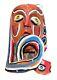 Art Populaire Guerrier Mexicain Vintage Masque De Danse En Bois Sculpté Visage De Serpent