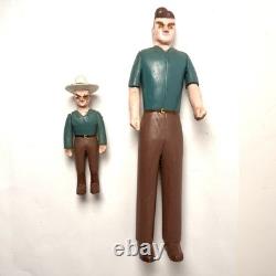 Art populaire hommes scouts en bois sculptés à la main, bras mobiles 4 et 8 figures