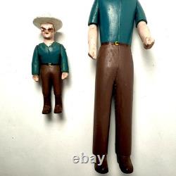 Art populaire hommes scouts en bois sculptés à la main, bras mobiles 4 et 8 figures