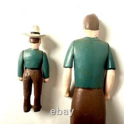 Art populaire hommes scouts en bois sculptés à la main, bras mobiles 4 et 8 figures