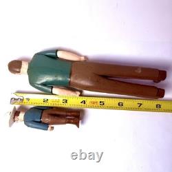 Art populaire hommes scouts en bois sculptés à la main, bras mobiles 4 et 8 figures