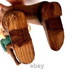 Art populaire hommes scouts en bois sculptés à la main, bras mobiles 4 et 8 figures