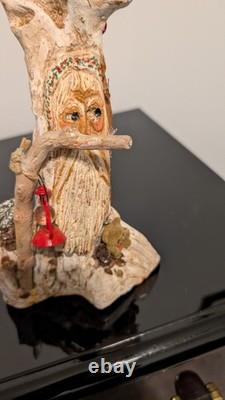 Art populaire incroyable en bois flotté. Sculpté et peint à la main. Excellent.