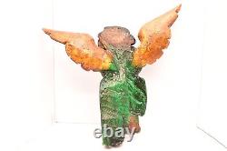 Art populaire mexicain antique : Masque de putti ange en bois sculpté de Guerrero VTG 18