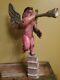 Art Populaire Mexicain En Bois Sculpté Unique De Style Vintage Représentant Un Chérubin, L'ange Saint Gabriel, Peint à La Main.