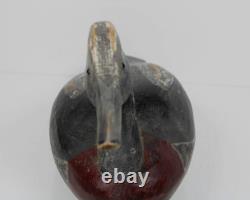 Art populaire primitif antique, leurre sculpté fonctionnel Inv#JC03