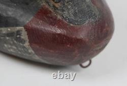 Art populaire primitif antique, leurre sculpté fonctionnel Inv#JC03