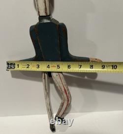 Art populaire primitif en bois d'oncle Sam vintage, sculpture en bois 18, jouet à hélice avec jambes, RARE