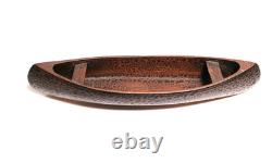 Art populaire primitif original ancien : canoë en bois sculpté amérindien avec patine
