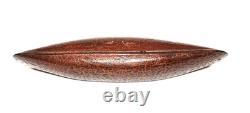 Art populaire primitif original ancien : canoë en bois sculpté amérindien avec patine