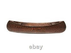 Art populaire primitif original ancien : canoë en bois sculpté amérindien avec patine