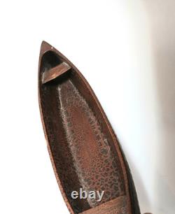 Art populaire primitif original ancien : canoë en bois sculpté amérindien avec patine