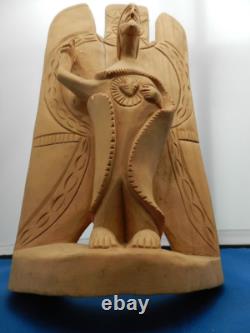 Art populaire primitif vintage, Saint en bois sculpté à la main 13, CHRIST/CRISTO, SACRÉ COEUR