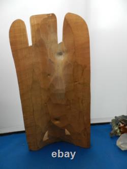 Art populaire primitif vintage, Saint en bois sculpté à la main 13, CHRIST/CRISTO, SACRÉ COEUR