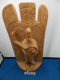 Art populaire primitif vintage, Saint en bois sculpté à la main 13, CHRIST/CRISTO, SACRÉ COEUR
