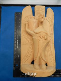 Art populaire primitif vintage, Saint en bois sculpté à la main 13, CHRIST/CRISTO, SACRÉ COEUR