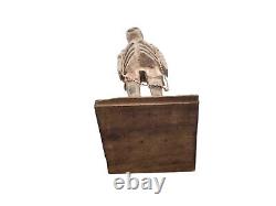 Art populaire sud-américain en bois fait main, squelette vintage primitif de 18 pouces